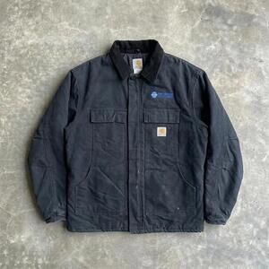 Vintage Carhartt duck canvas work jacket made in USA with quilted lining